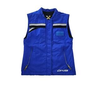 Descente Mens Blue DN2 Sleeveless Ski Vest Reflective Zipper Pocket Size 8 Small